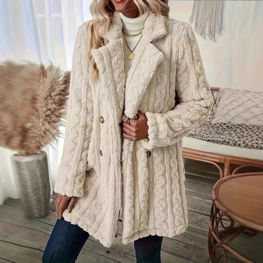 Damen Kuschelige Teddyjacke mit strukturiertem Design Drune