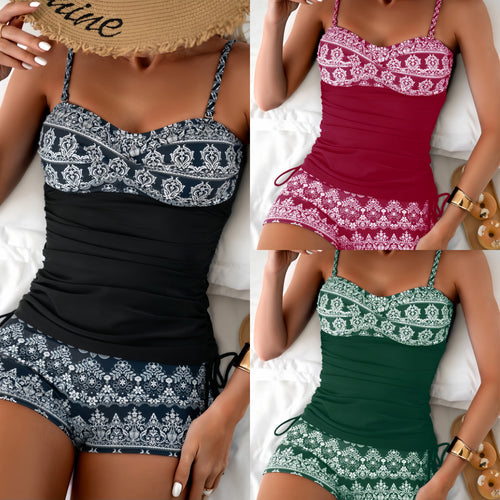 Damen Tankini-Oberteil mit dekorativen Rüschen und verspieltem Design Drune