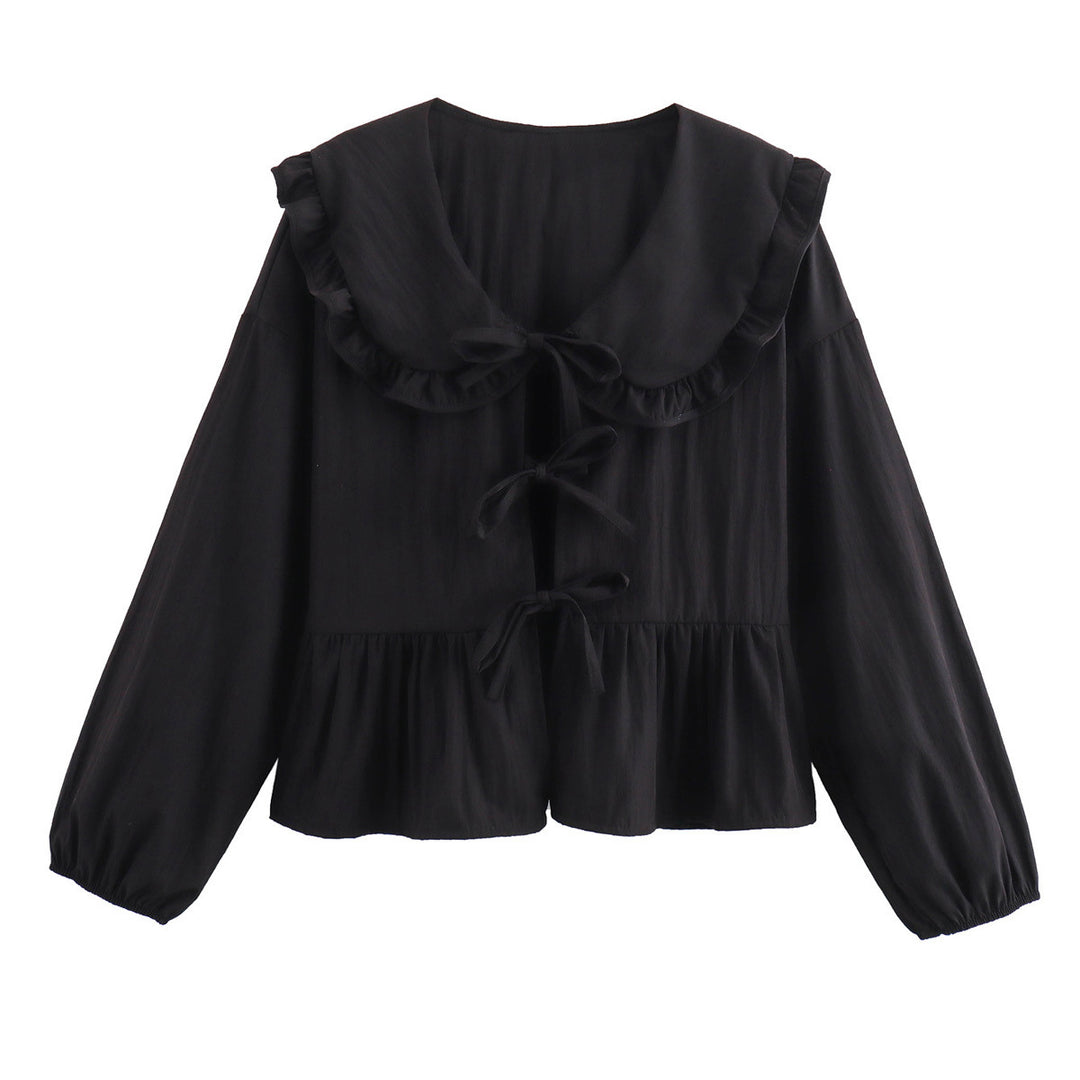Damen verspielt geschnittene Bluse mit Rüschendetails Drune