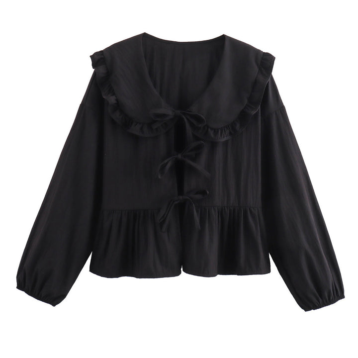 Damen verspielt geschnittene Bluse mit Rüschendetails Drune