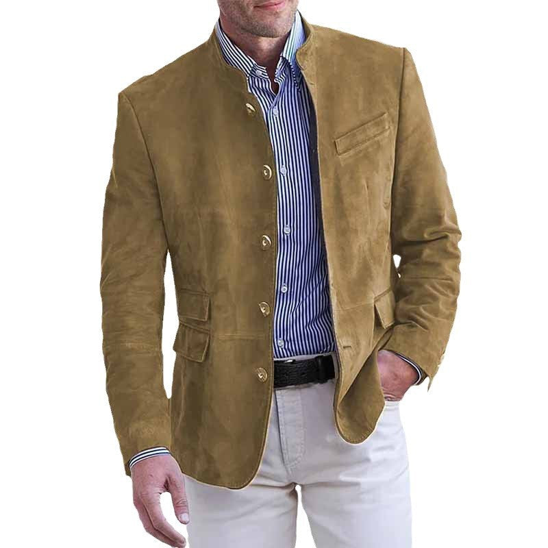 Herren elegante Wildlederjacke mit modernen Akzenten Drune