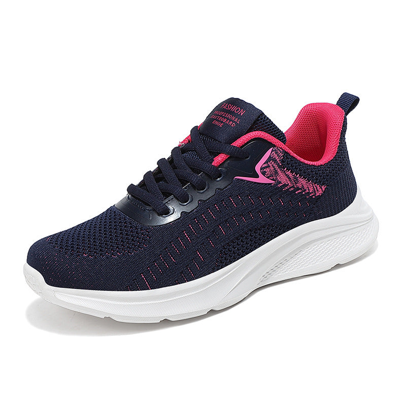 Damen nan nahtloser Strick-Walkingschuh mit atmungsaktivem Maschenoberteil, ergonomischer Wellendämpfung und verstärkter Fersenlasche Drune