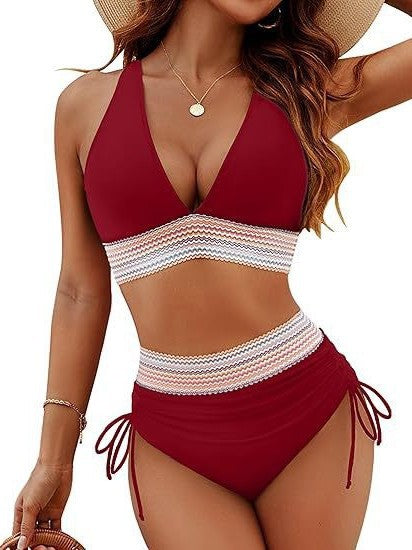 Damen Bikiniset mit verstellbarem Oberteil und figurbetonendem High-Waist-Höschen Drune