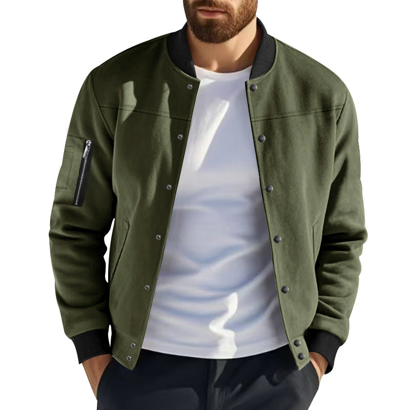 Herren modische Collegejacke mit praktischen Reißverschlusstaschen und elastischen Bündchen Drune