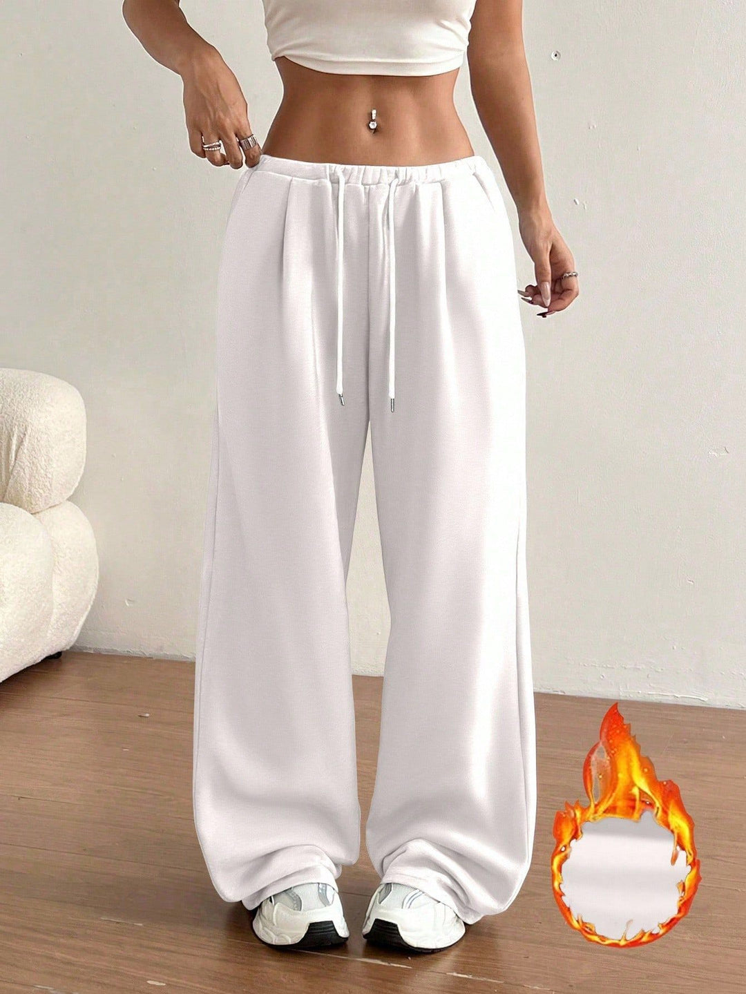Damen bequeme Sweathose mit lässigem Schnitt und seitlichen Eingrifftaschen Drune