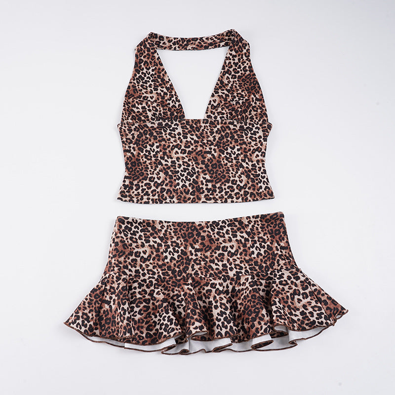 Damen Badeanzug mit voluminösem Rock und elegantem Halterdesign Drune