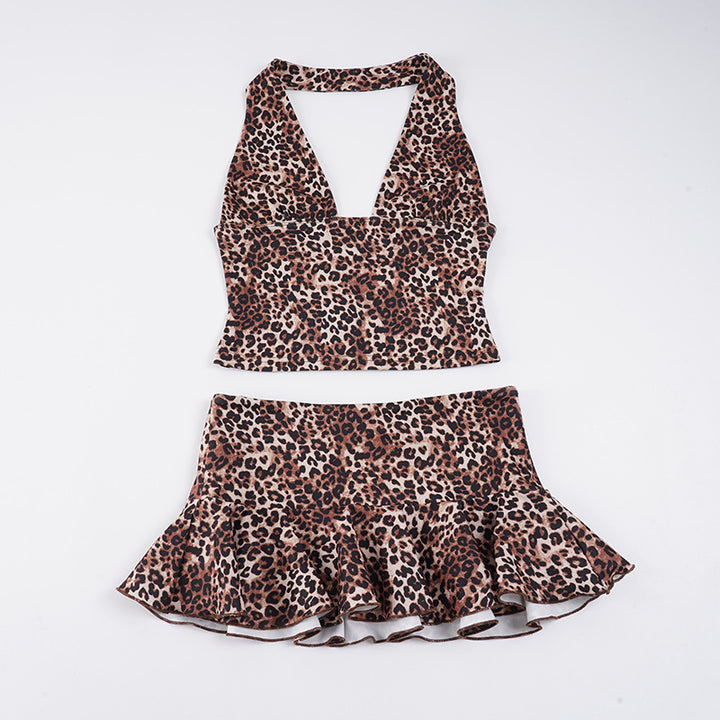 Damen Badeanzug mit voluminösem Rock und elegantem Halterdesign Drune