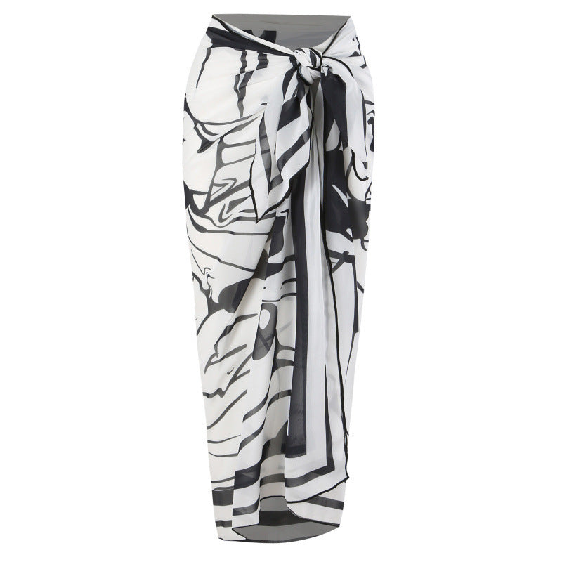 Damen Einteiler Badeanzug mit floralem Design und passendem Strandüberwurf Drune