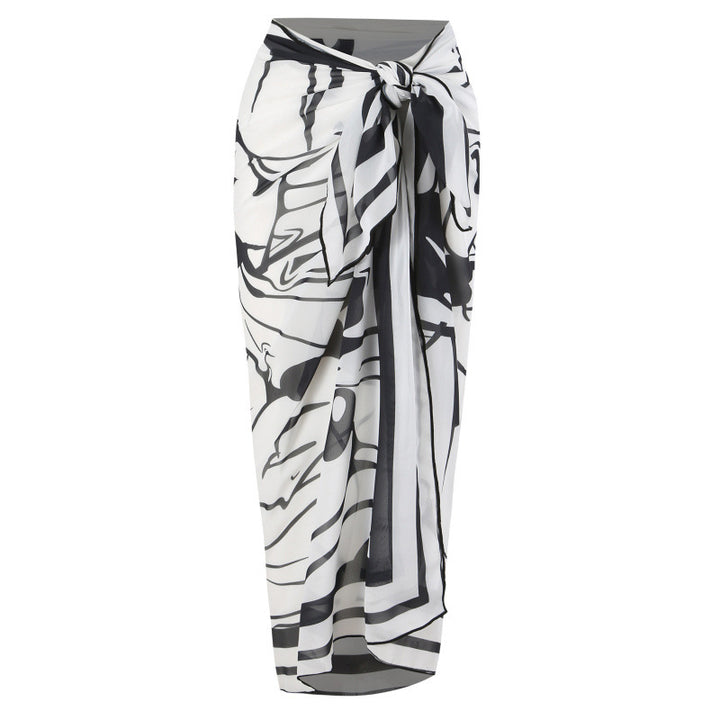 Damen Einteiler Badeanzug mit floralem Design und passendem Strandüberwurf Drune