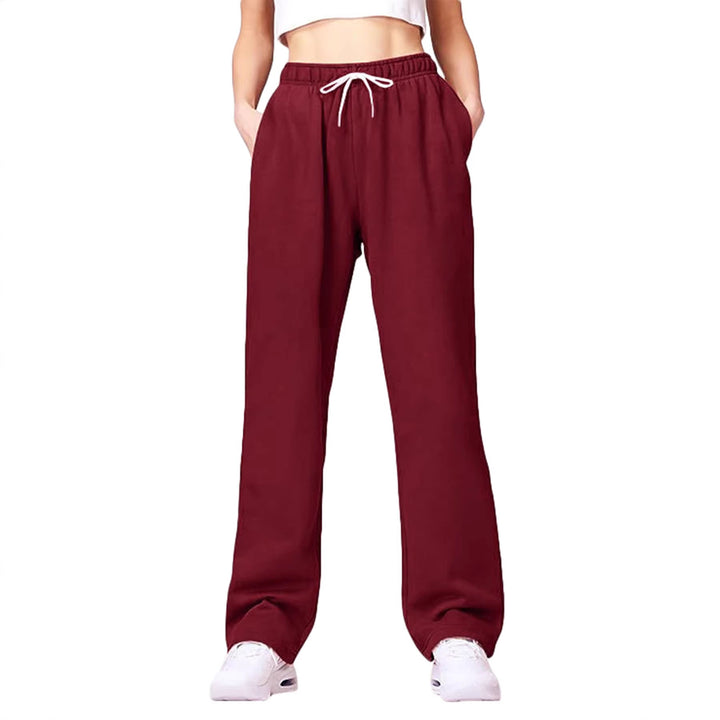 Damen bequeme Sporthose mit elastischem Bund und seitlichen Taschen Drune