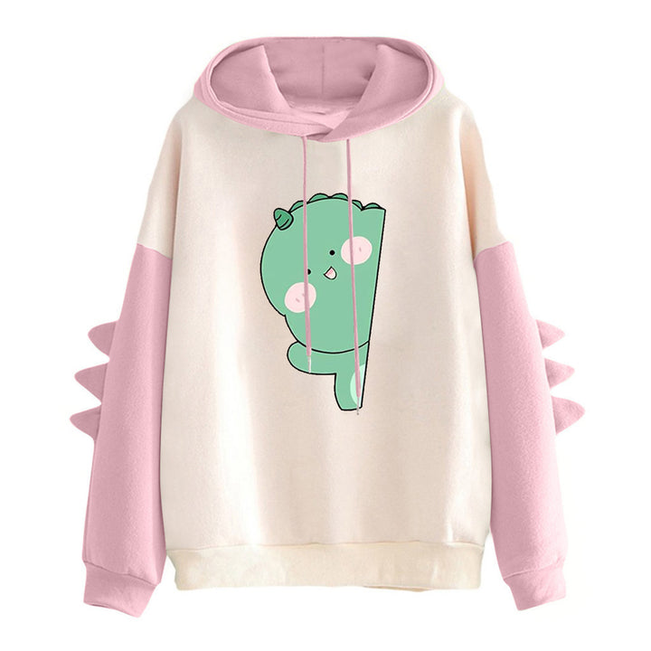 Damen Kapuzenpullover mit einzigartigem Dinosaurier-Motiv Drune