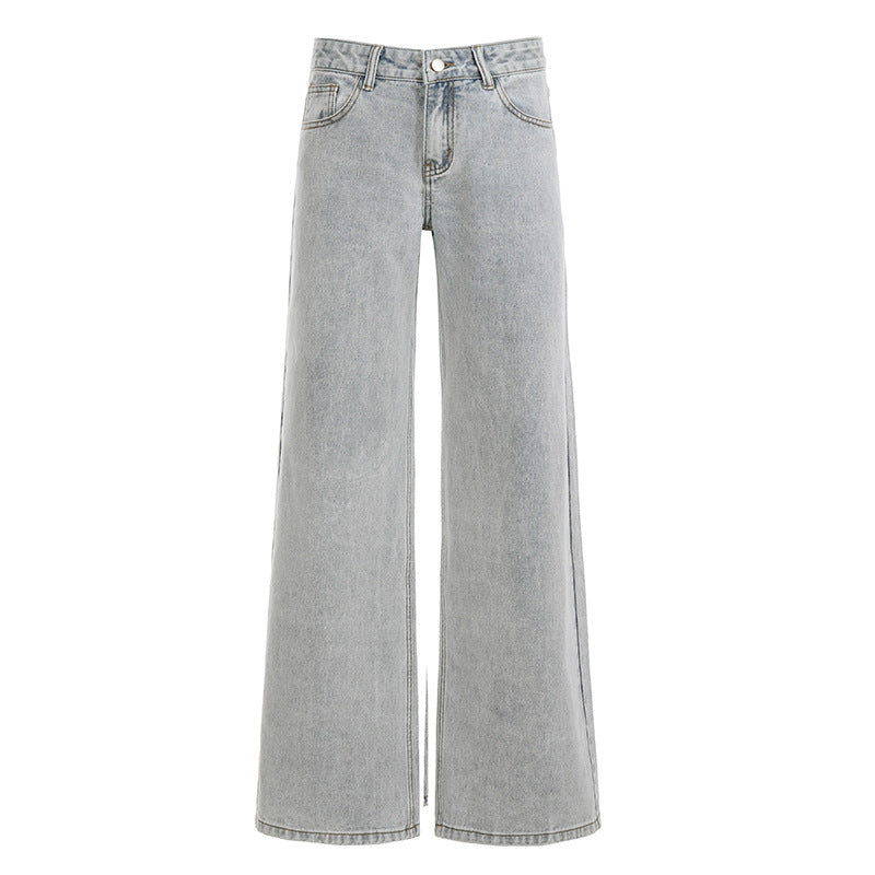Damen hochgeschnittene weite Jeans Drune
