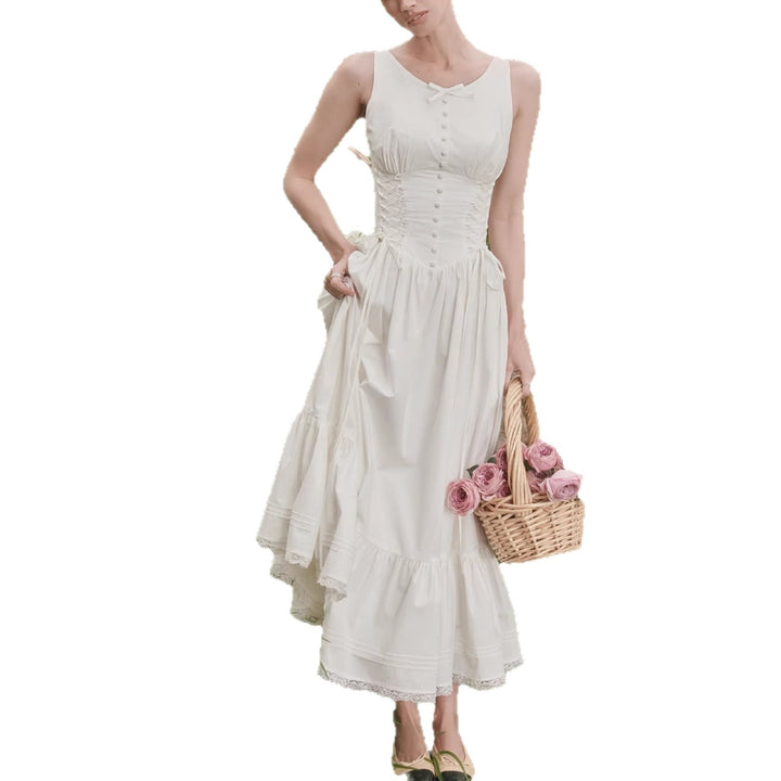 Damen Maxikleid mit raffinierten Rüschendetails und taillierter Silhouette Drune