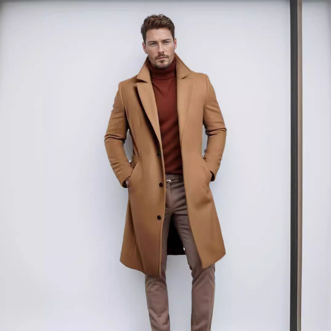 Herren eleganter Wintermantel mit schickem Revers Drune