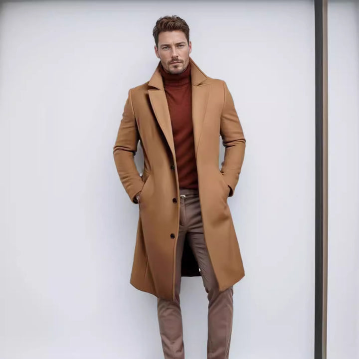 Herren eleganter Wintermantel mit schickem Revers Drune