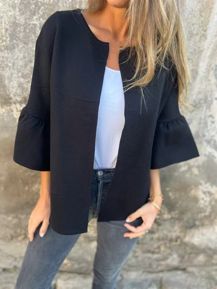 Damen Strukturierte Jacke mit voluminösen Ärmeln Drune