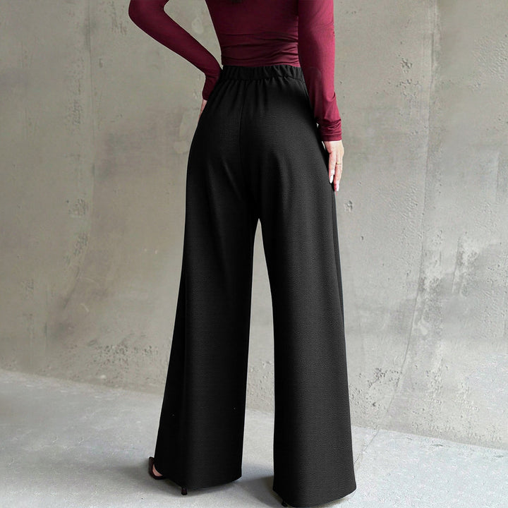 Damen Hochtaillierte Palazzo-Hose mit eleganten Falten Drune