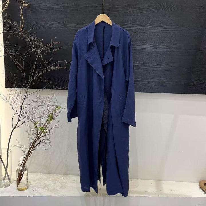 Damen Leinen Trenchcoat Drune
