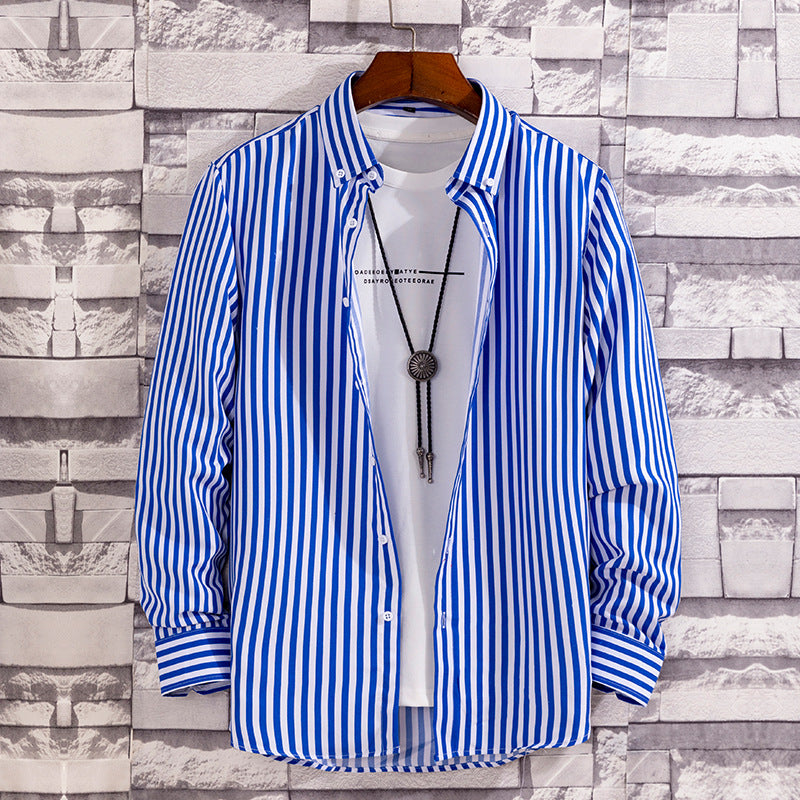 Herren nan lässige Hemdjacke aus leichter Baumwollmischung mit Button-Down-Kragen Drune