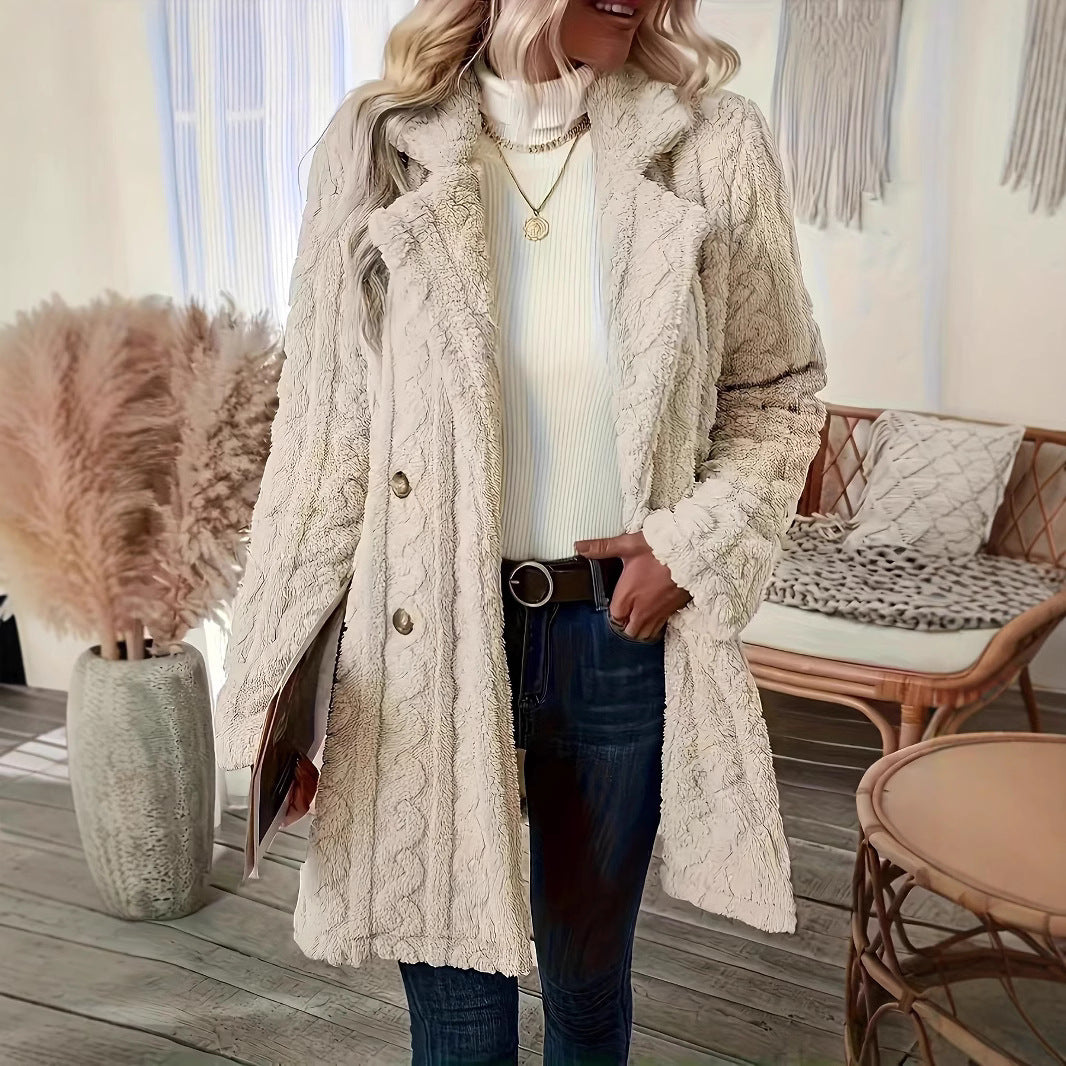 Damen Kuschelige Teddyjacke mit strukturiertem Design Drune