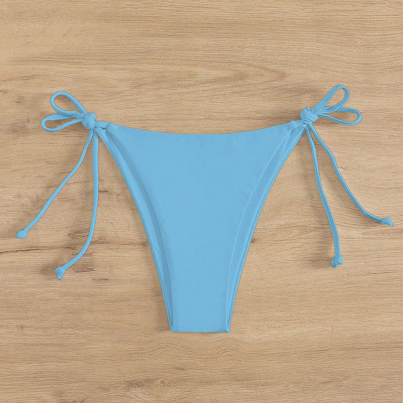 Damen Hoch geschnittene Bikini-Hose mit verstellbaren Bindebändern Drune
