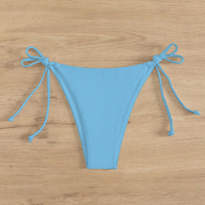 Damen Hoch geschnittene Bikini-Hose mit verstellbaren Bindebändern Drune