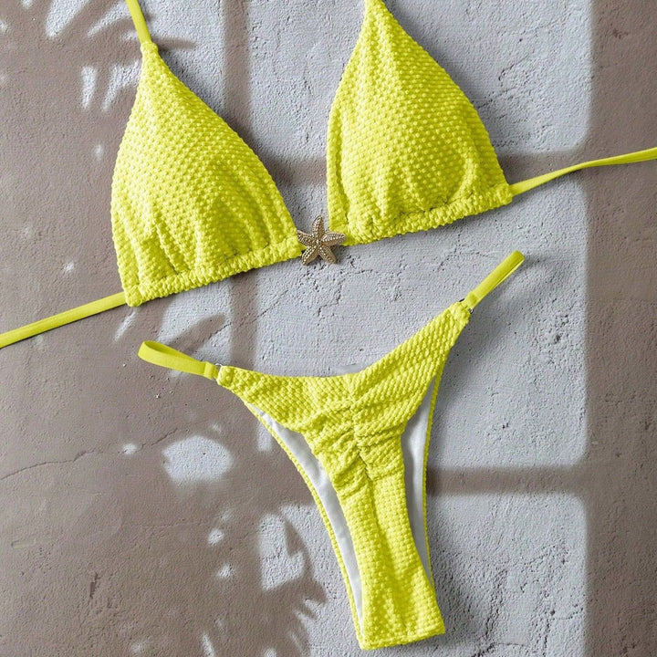 Damen Triangel-Bikini mit strukturiertem Stoff und maritimen Details Drune