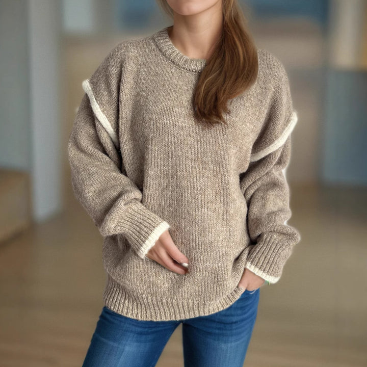 Damen Grobstrickpullover mit lässigem Schnitt und strukturiertem Design Drune