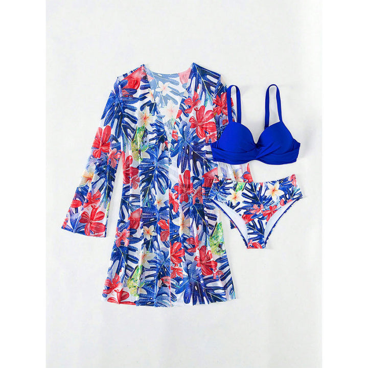 Damen Bikini-Set mit innovativem Design und floralem Print Drune