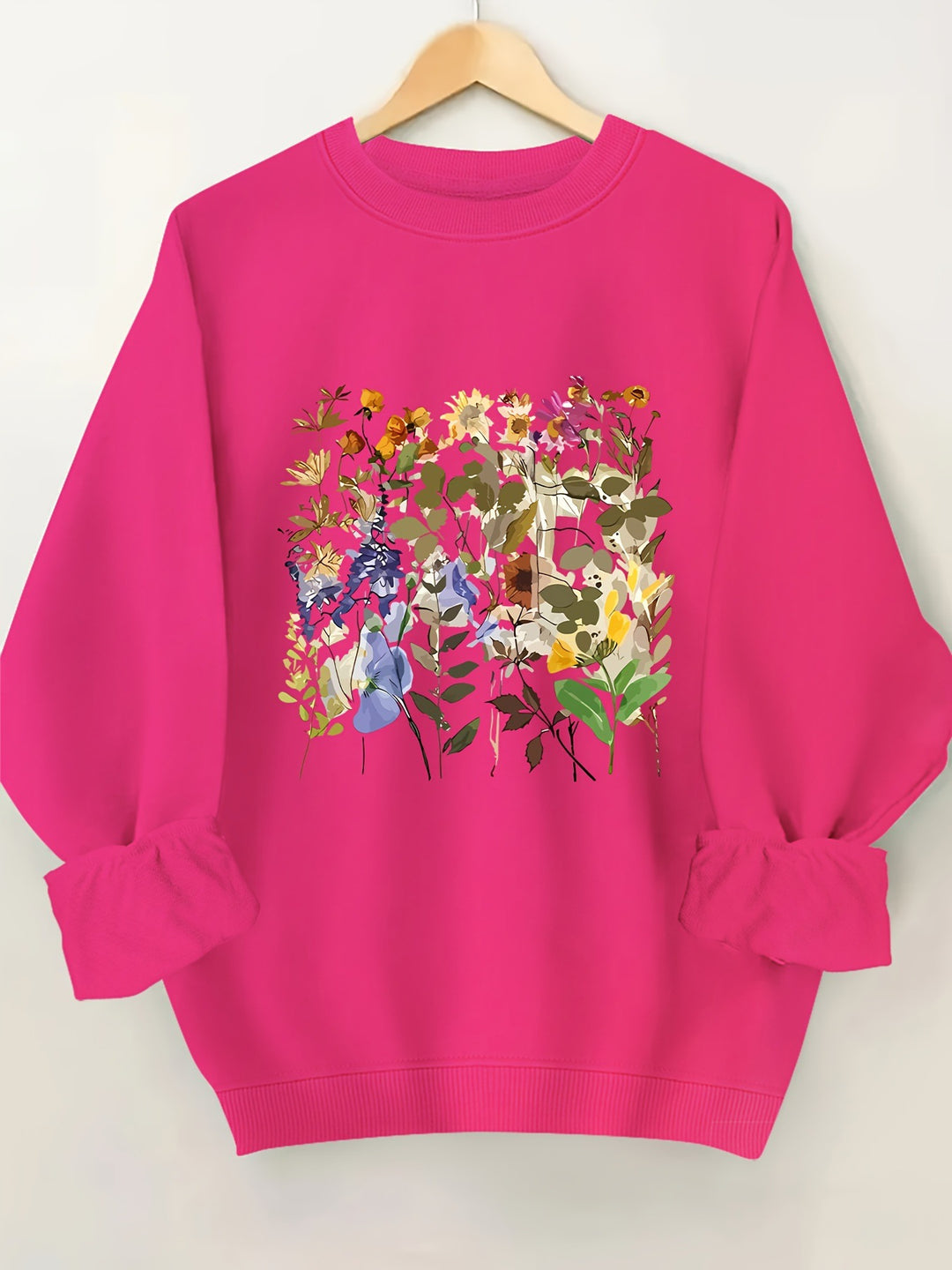 Damen Sweatshirt mit floralem Motiven und bequemer Passform Drune