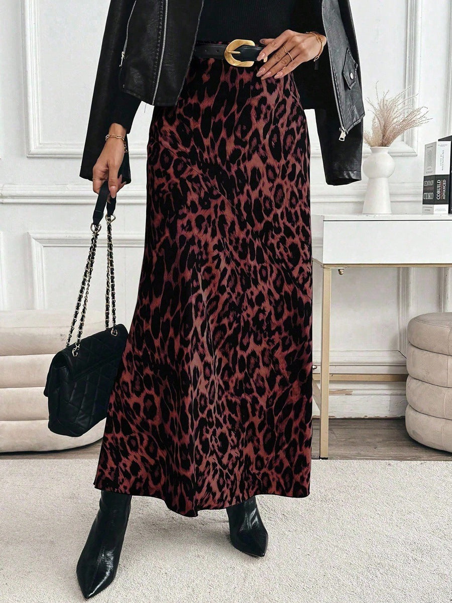 Damen Maxirock mit modischem Leopardenmuster Drune