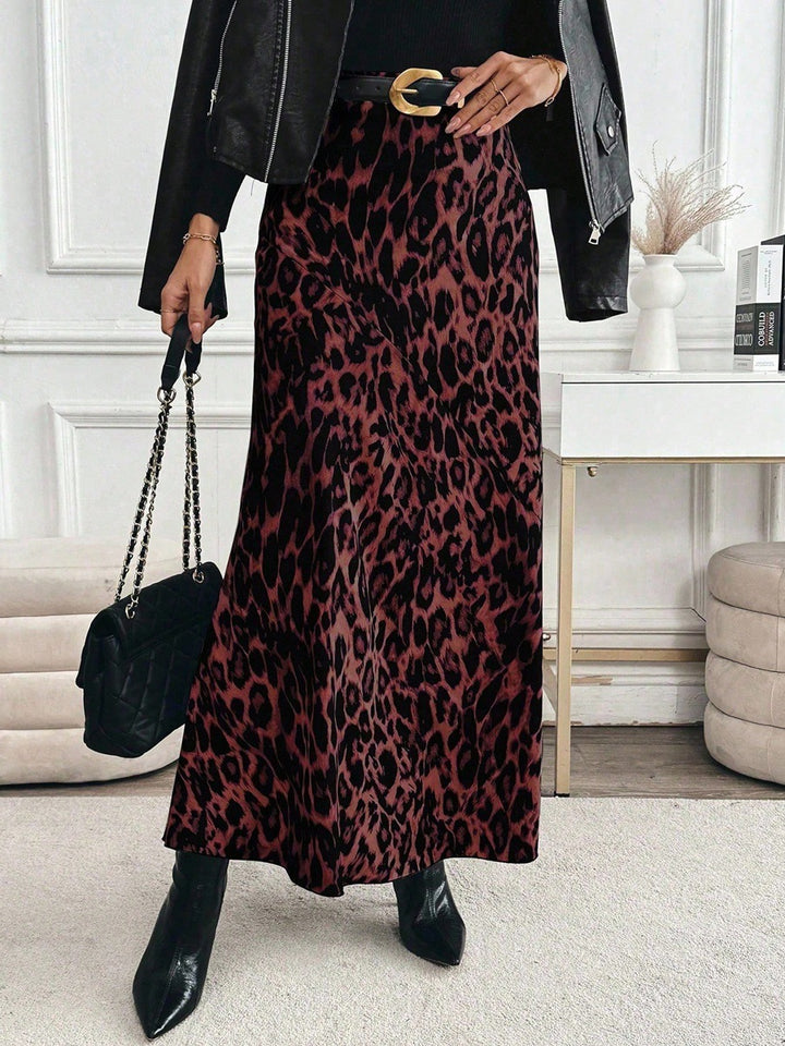 Damen Maxirock mit modischem Leopardenmuster Drune