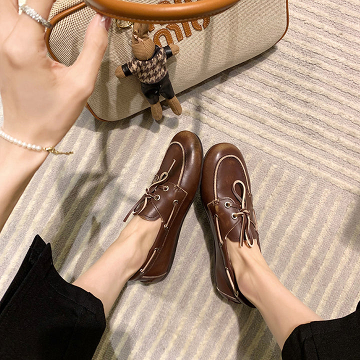 Damen Freizeit Leder Slipper Drune