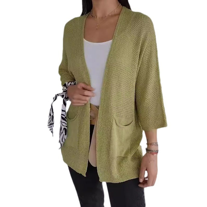 Damen lässige Strickjacke mit praktischen Taschen Drune