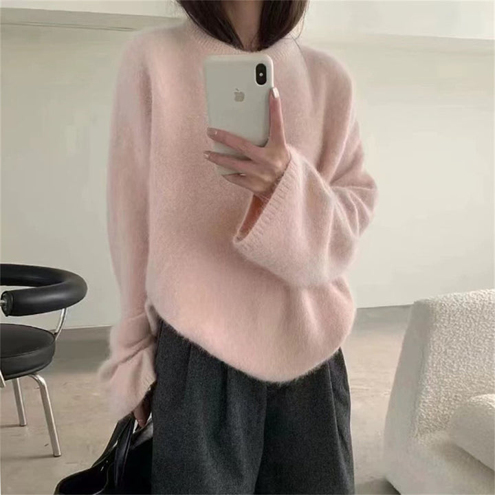 Damen Flauschiger Pullover mit oversized Schnitt aus Mohair-Wolle Drune
