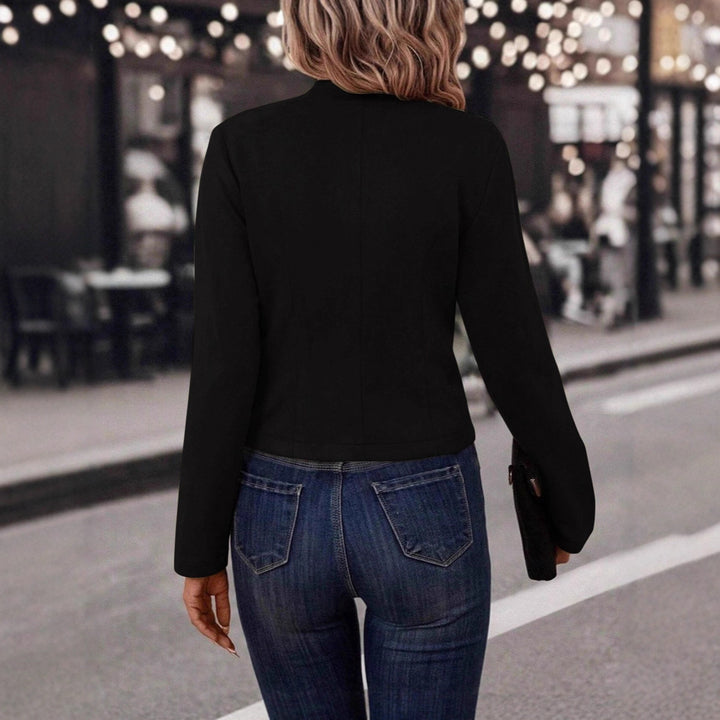 Damen elegante Kurzjacke mit goldenen Zierknöpfen Drune