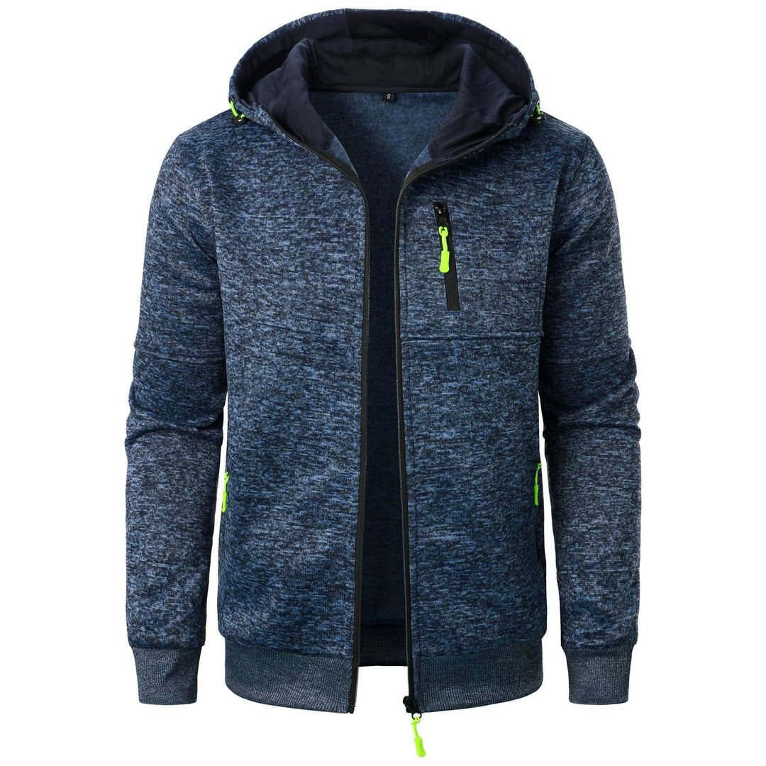 Drune | Herren Gemusterte Zip Kapuzenpulli