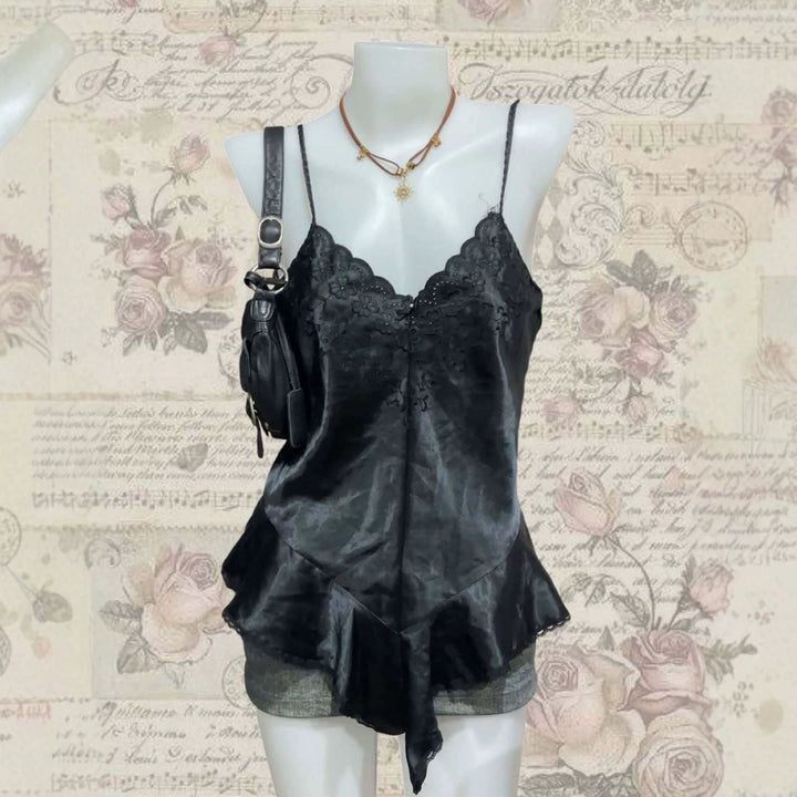 Damen elegantes Nachtkleid mit romantischem Spitzenbesatz Drune