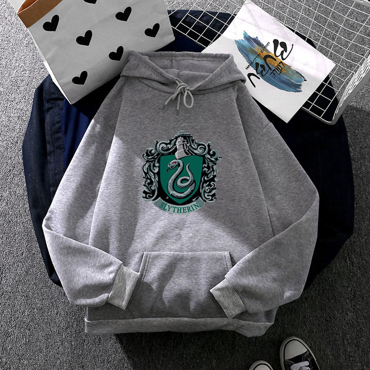 Damen Kapuzenpullover mit Slytherin-Wappen Drune