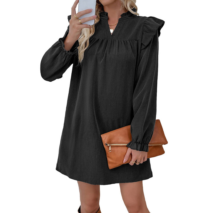 Damen Freizeitkleid mit Rüschendetails und elegantem Schnitt Drune