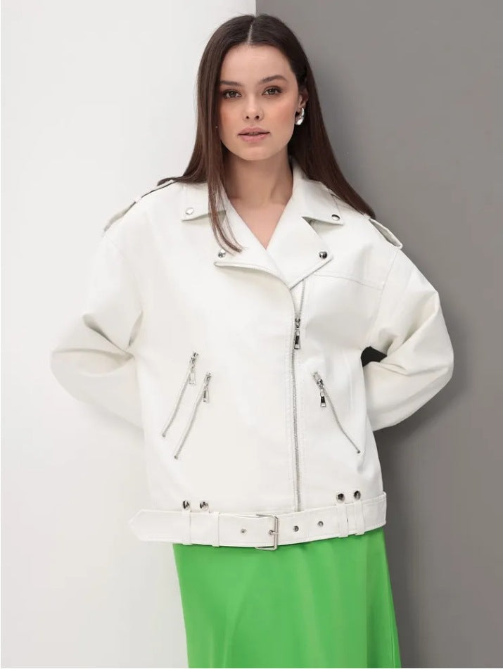 Damen modische Bikerjacke mit innovativen Details Drune