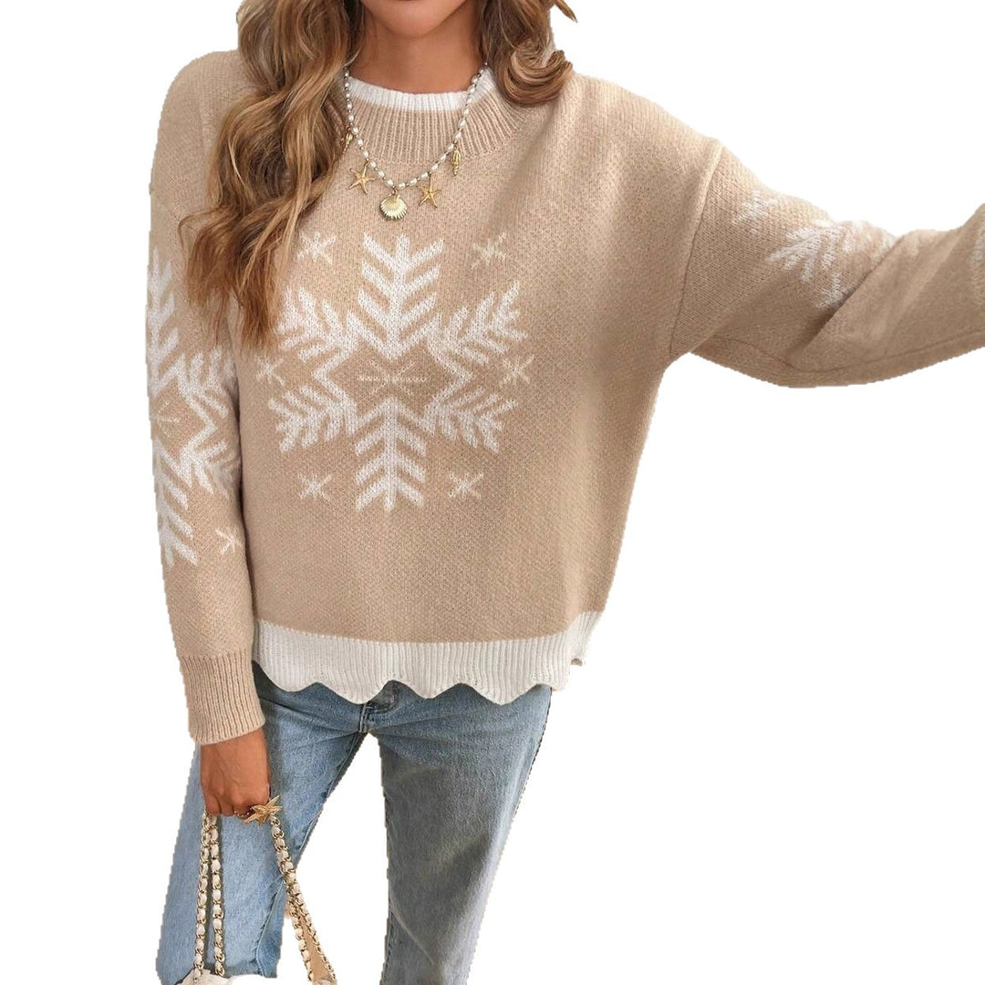 Damen Winterpullover mit Schneeflocken-Muster Drune
