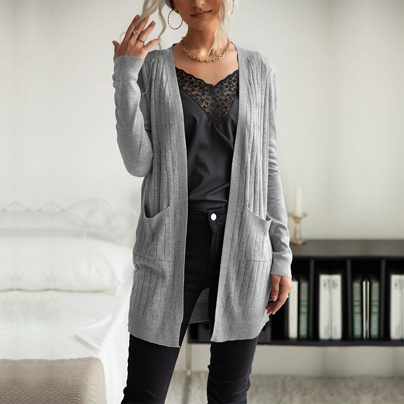 Damen Strickjacke mit praktischem Taschen-Design und strukturierter Oberfläche Drune