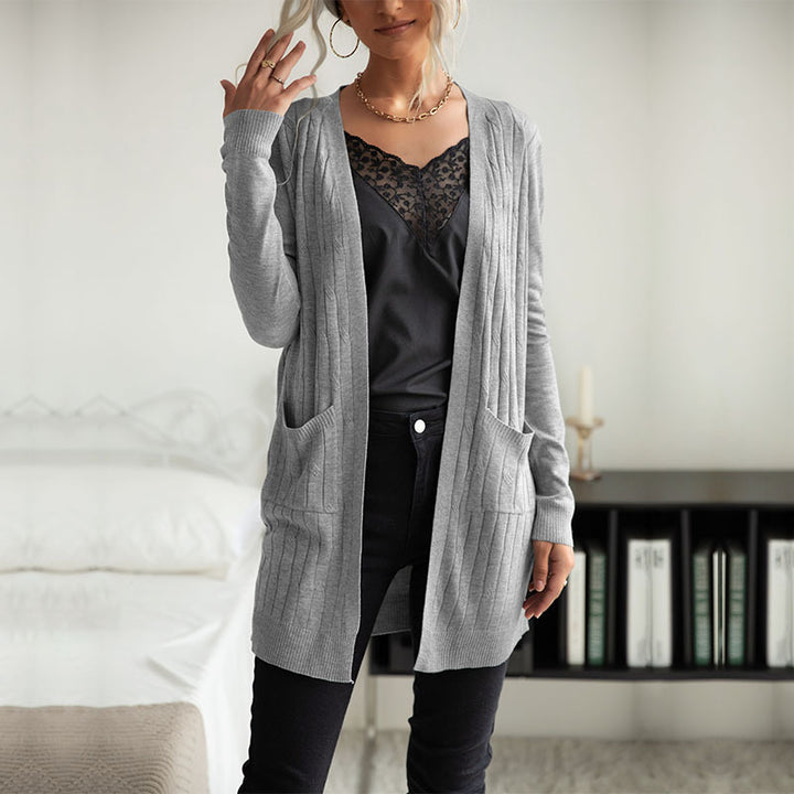 Damen Strickjacke mit praktischem Taschen-Design und strukturierter Oberfläche Drune