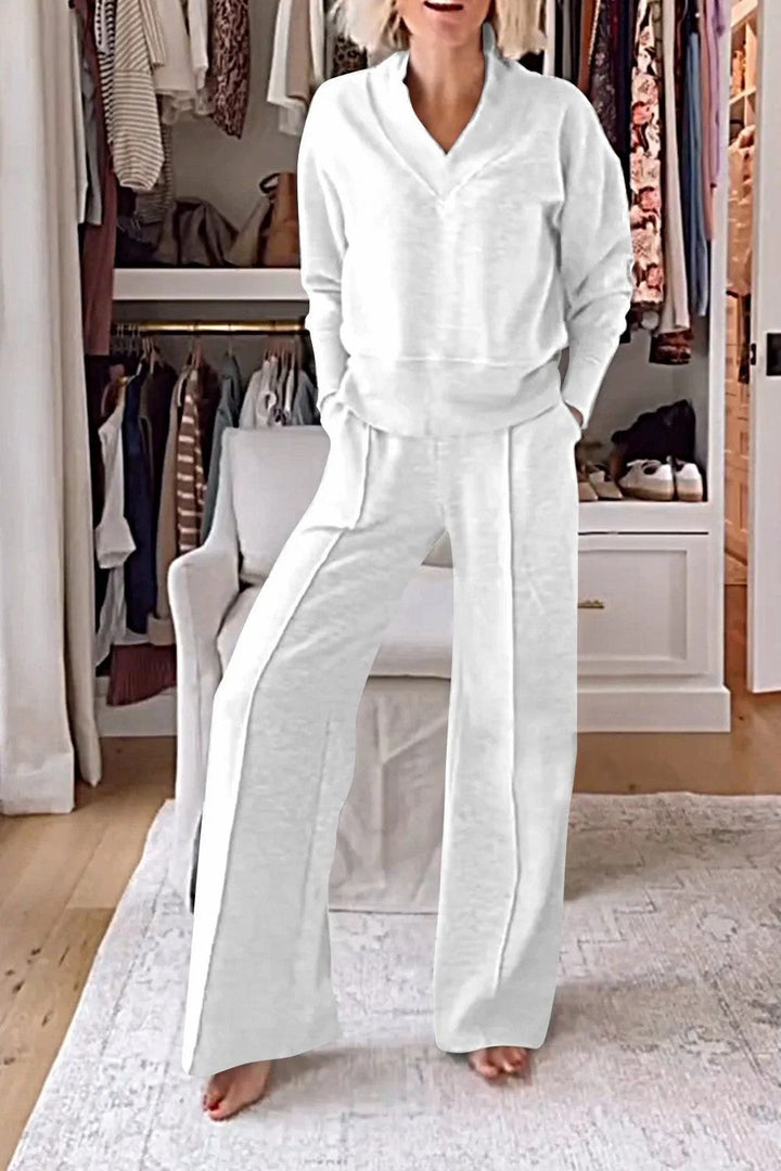 Drune | Lockeres Oberteil und Hose mit weitem Bein Set