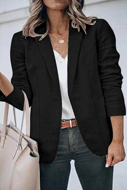 Damen eleganter Blazer mit schmaler Passform und feinem Strukturmuster Drune