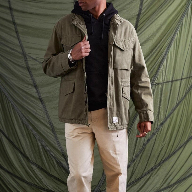 Herren funktionale Freizeitjacke mit großem Taschenangebot und modernem Kragen Drune