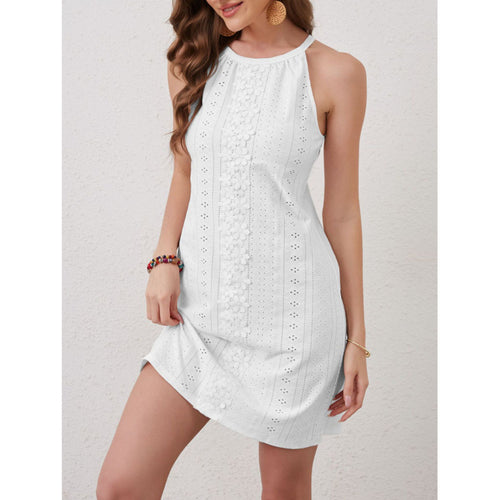 Damen Sommerkleid mit elegantem Cut-Out-Design und floraler Stickerei Drune