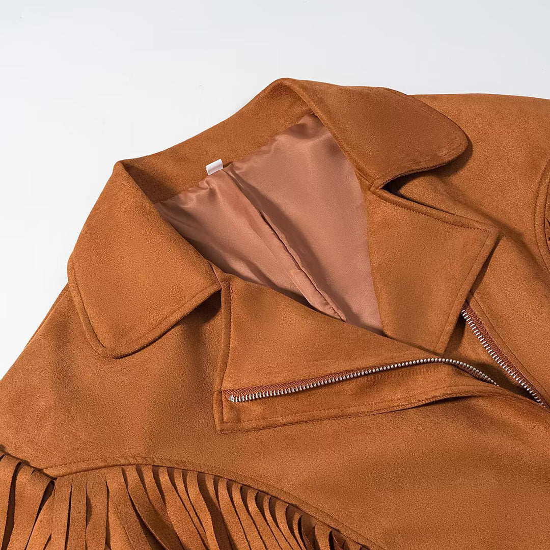 Damen modische Fransenjacke im Western-Stil Drune