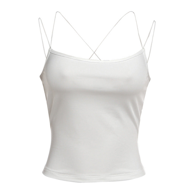 Damen Sexy Spaghetti-Trägertop mit minimalistischen Design und figurbetontem Schnitt Drune